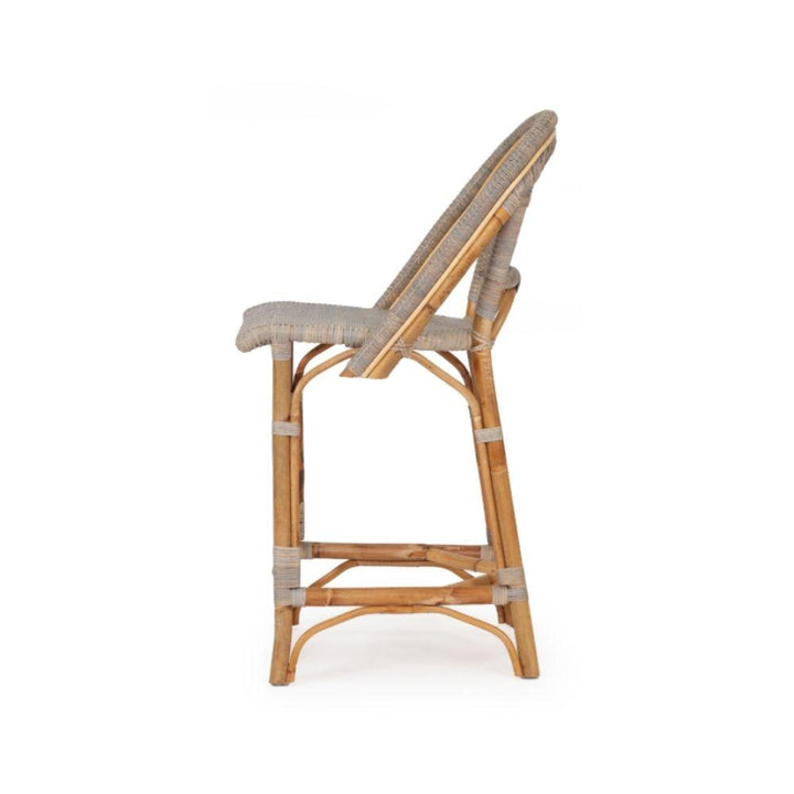 Bar Stools - Sorrento Rattan Bar Stool Washed Grey 67cm