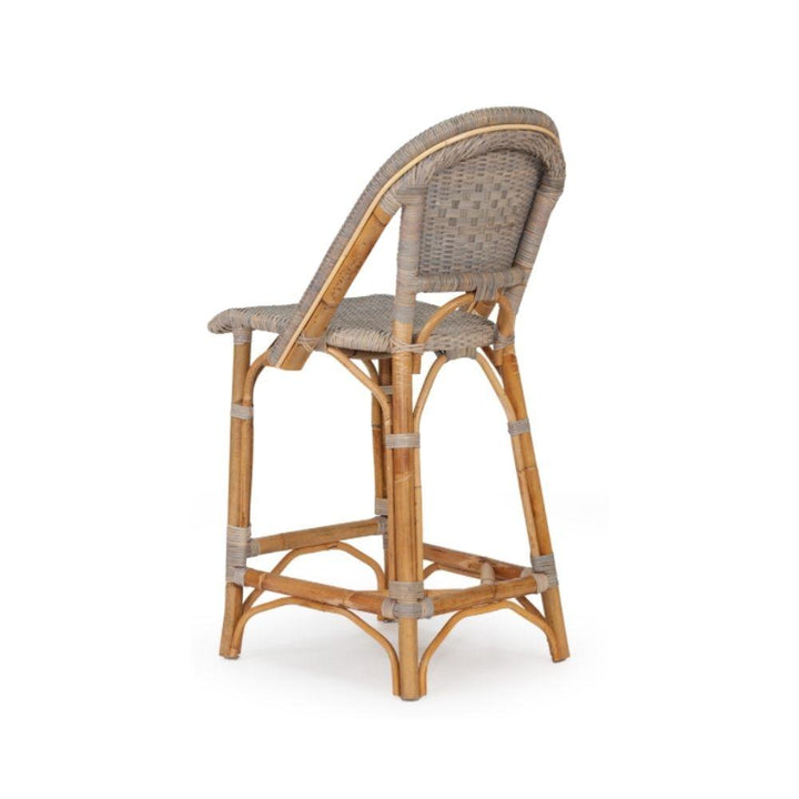 Bar Stools - Sorrento Rattan Bar Stool Washed Grey 67cm