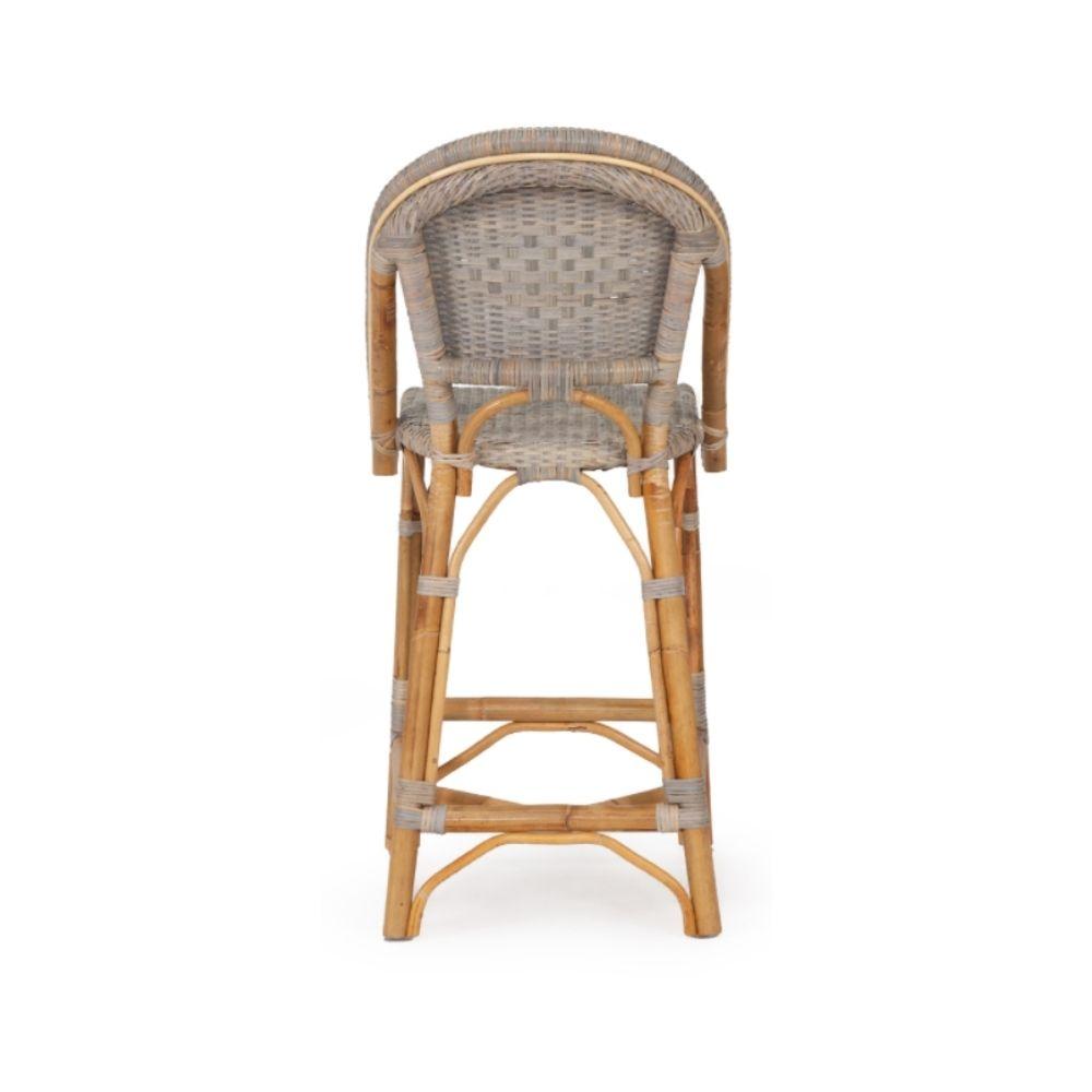 Bar Stools - Sorrento Rattan Bar Stool Washed Grey 67cm
