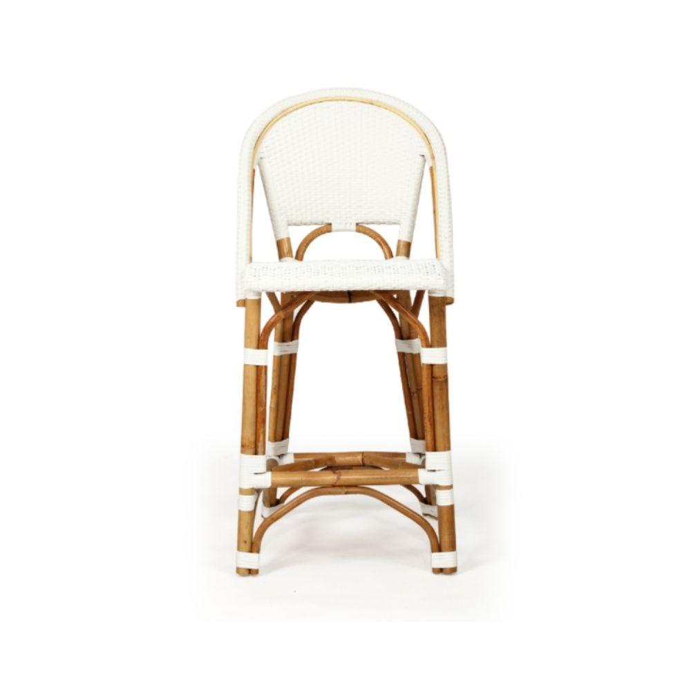 Bar Stools - Sorrento Rattan Bar Stool White 67cm