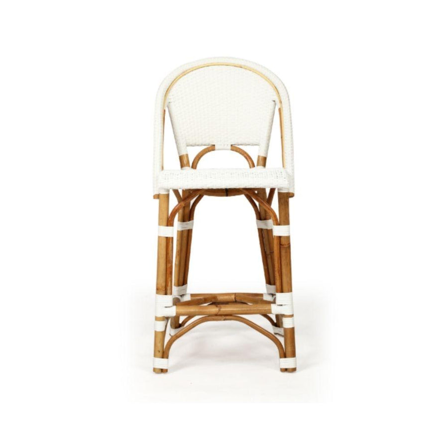 Bar Stools - Sorrento Rattan Bar Stool White 67cm