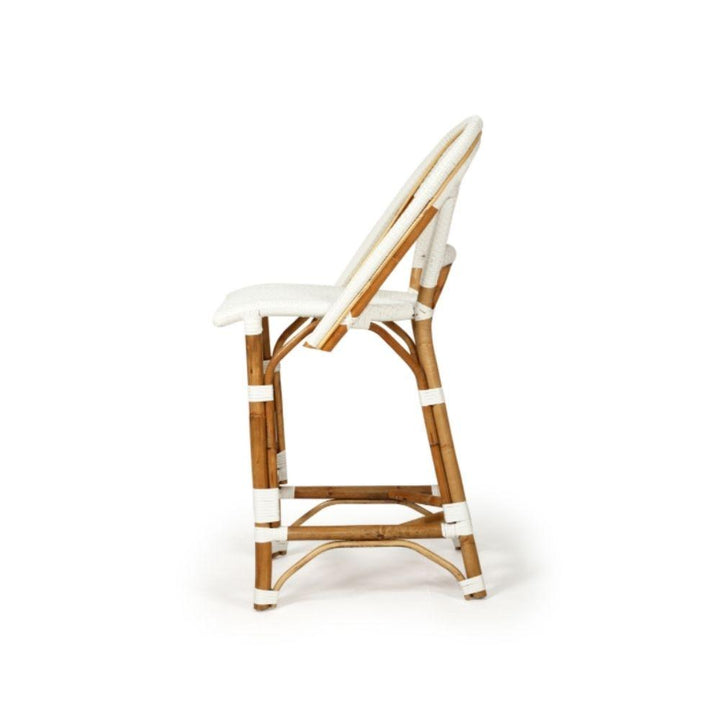 Bar Stools - Sorrento Rattan Bar Stool White 67cm