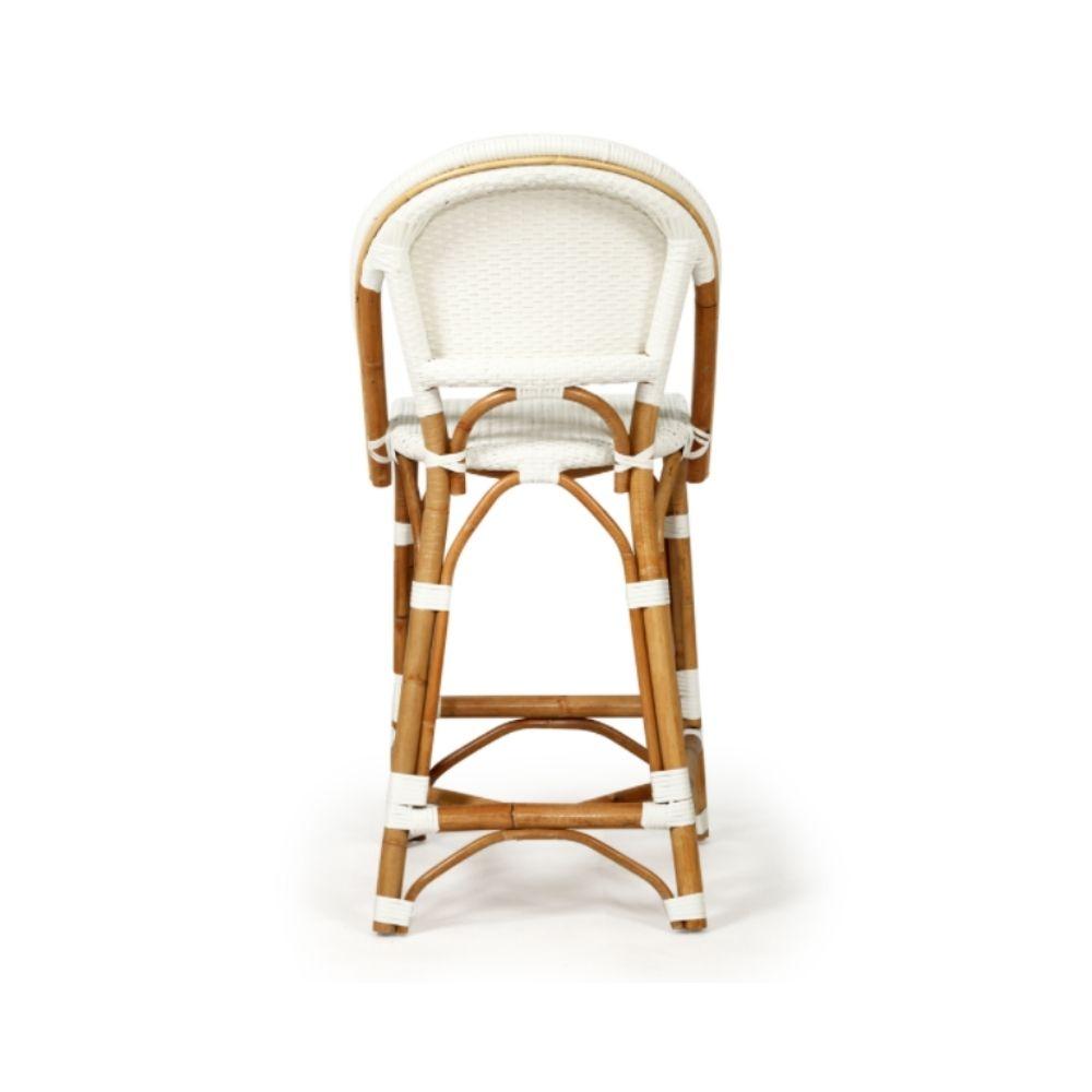 Bar Stools - Sorrento Rattan Bar Stool White 67cm