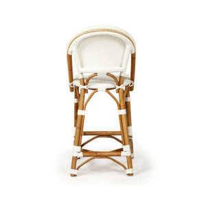Bar Stools - Sorrento Rattan Bar Stool White 67cm