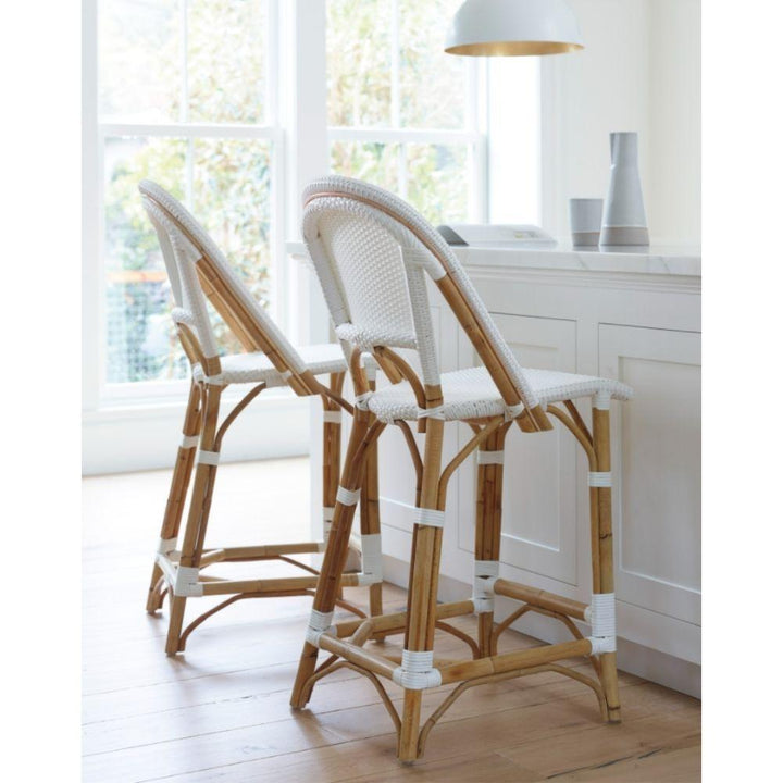 Bar Stools - Sorrento Rattan Bar Stool White 67cm