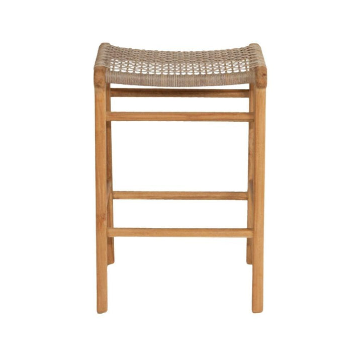 Bar Stools - Zen Wooden Bar Stool Backless Washed Grey 68cm