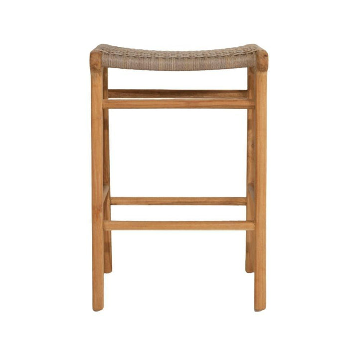 Bar Stools - Zen Wooden Bar Stool Backless Washed Grey 68cm