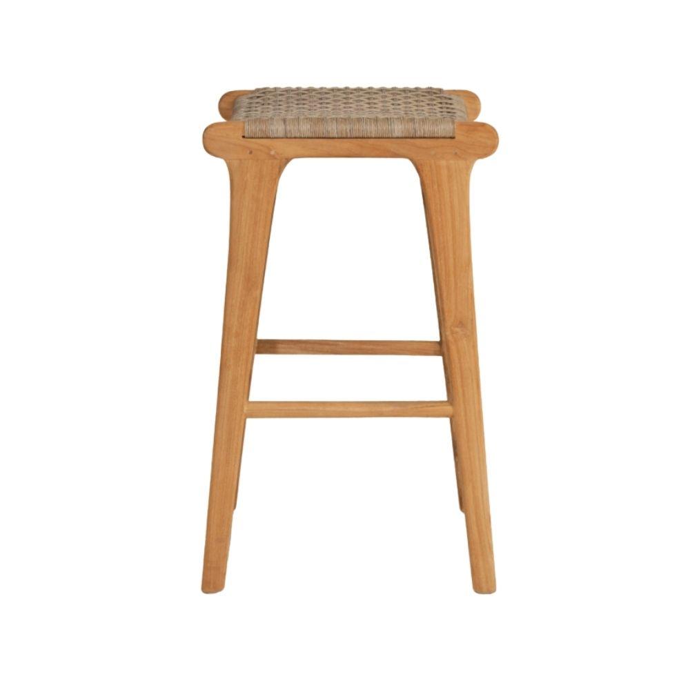 Bar Stools - Zen Wooden Bar Stool Backless Washed Grey 68cm