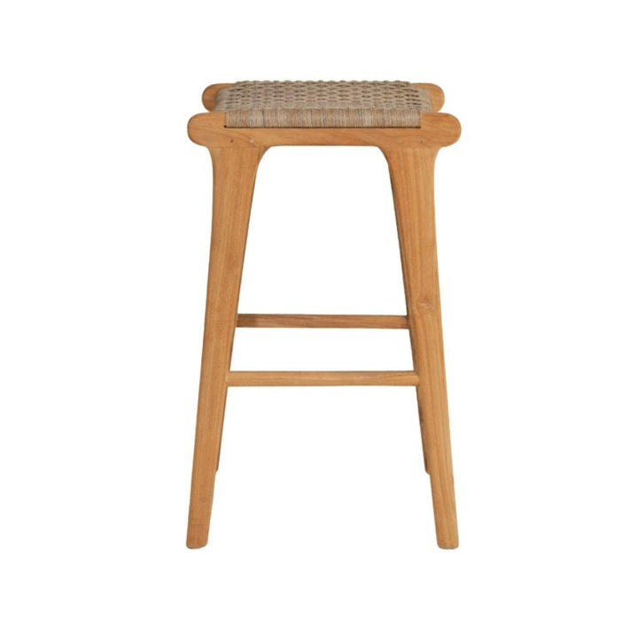 Bar Stools - Zen Wooden Bar Stool Backless Washed Grey 68cm