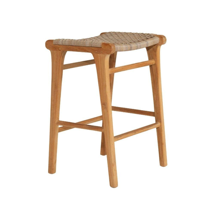 Bar Stools - Zen Wooden Bar Stool Backless Washed Grey 68cm
