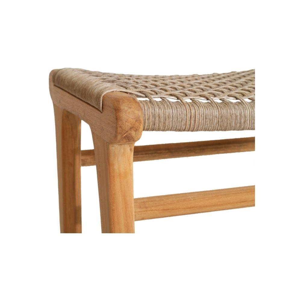 Bar Stools - Zen Wooden Bar Stool Backless Washed Grey 68cm