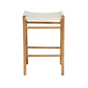 Bar Stools - Zen Wooden Bar Stool Backless White 68cm