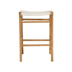 Bar Stools - Zen Wooden Bar Stool Backless White 68cm