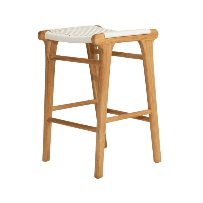 Bar Stools - Zen Wooden Bar Stool Backless White 68cm