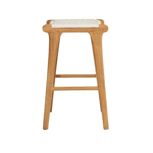 Bar Stools - Zen Wooden Bar Stool Backless White 68cm