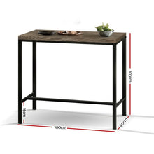 Load image into Gallery viewer, Bar Tables - Ash Industrial Bar Table Dark Wood