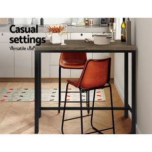 Bar Tables - Ash Industrial Bar Table Dark Wood