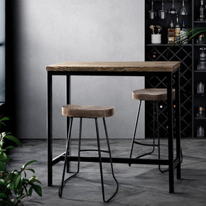 Bar Tables - Ash Industrial Bar Table Dark Wood