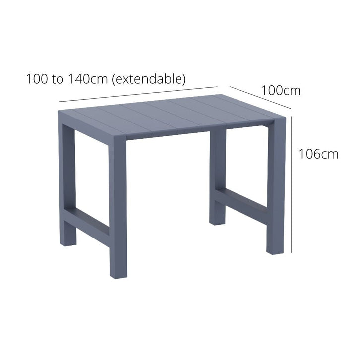 Outdoor Bar Table Sets - Chicago + Aero Outdoor Bar Set (5 Piece) Anthracite