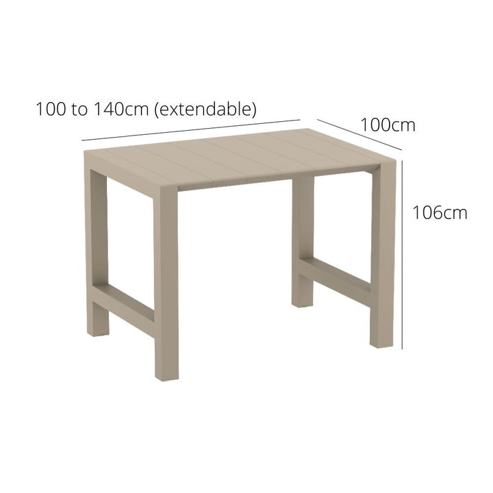 Outdoor Bar Table Sets - Chicago + Aero Outdoor Bar Set (5 Piece) Taupe