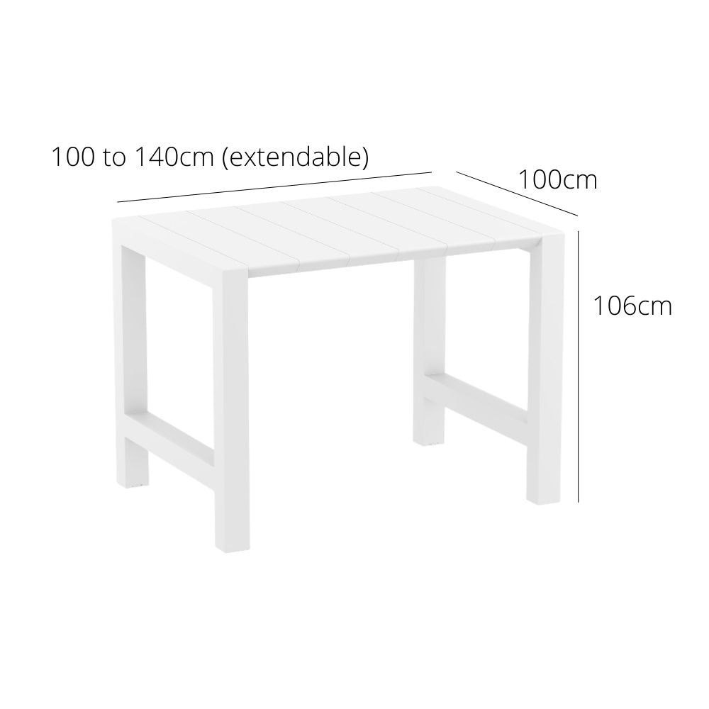 Bar Tables - Chicago Outdoor Bar Table White 106cm