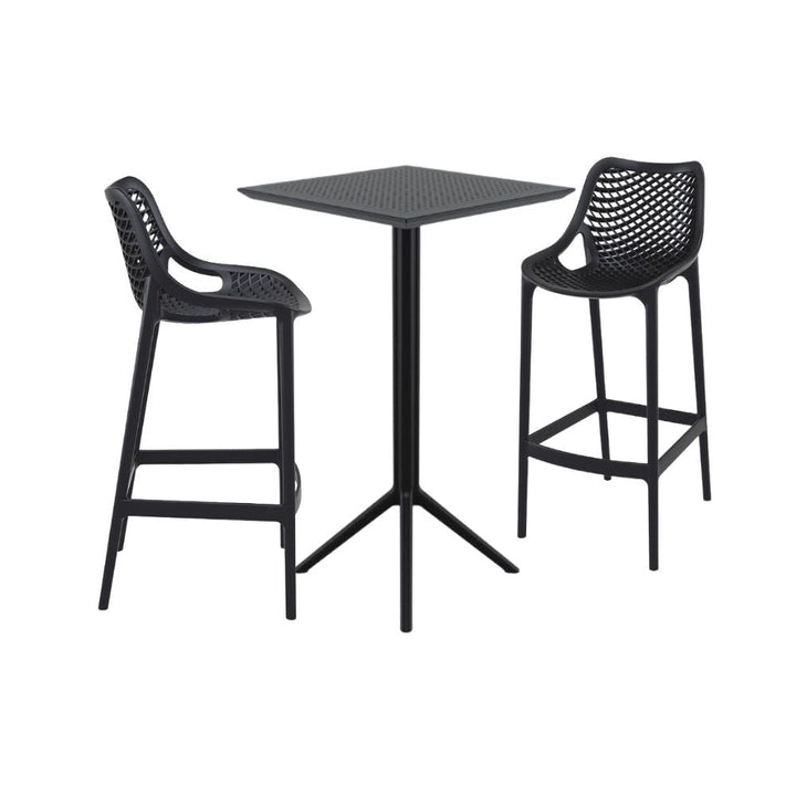Bar Tables - Mika + Aero Outdoor Bar Set Black 3 Piece