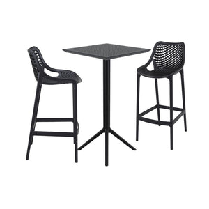 Bar Tables - Mika + Aero Outdoor Bar Set Black 3 Piece