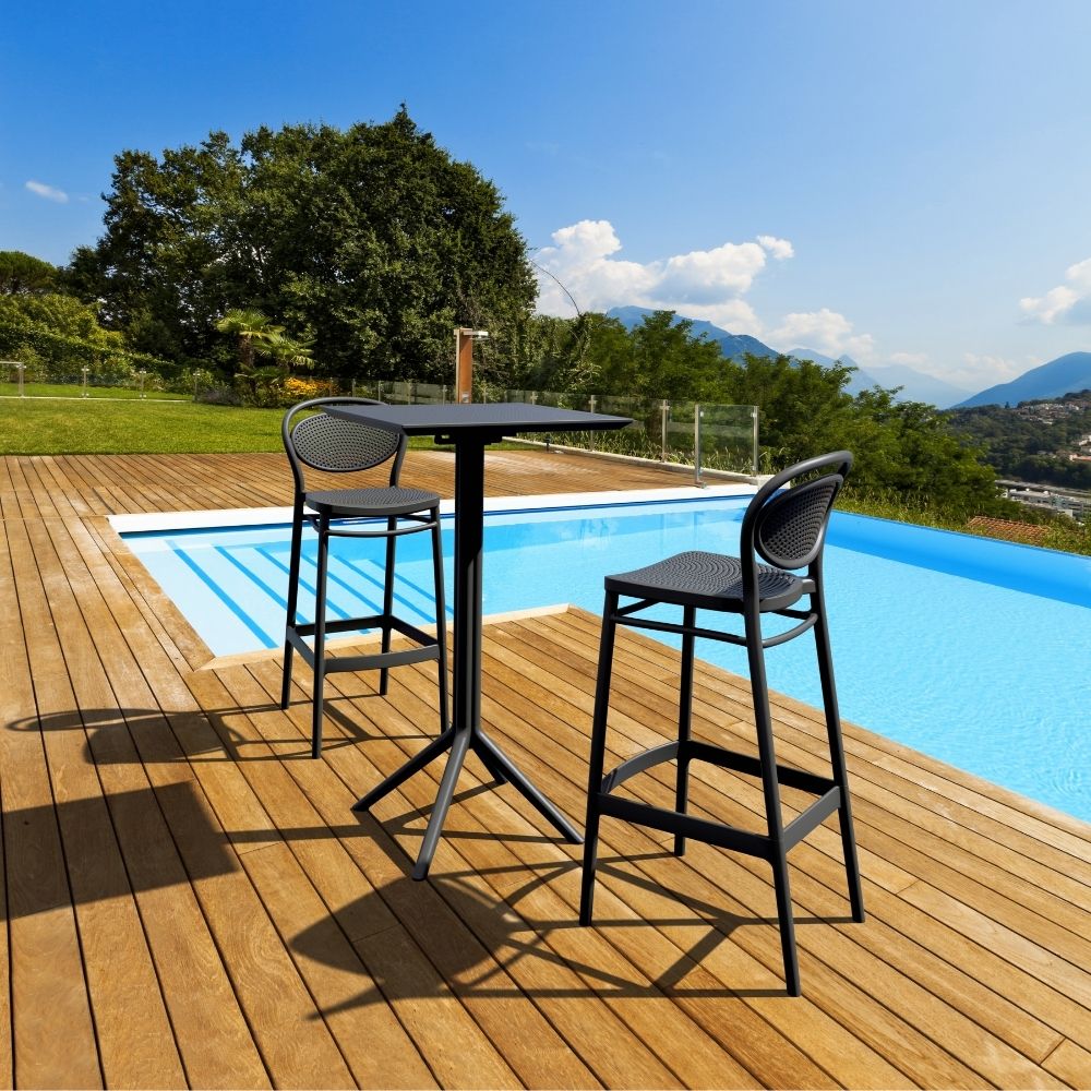 Bar Tables - Mika Outdoor Bar Table Black 108cm