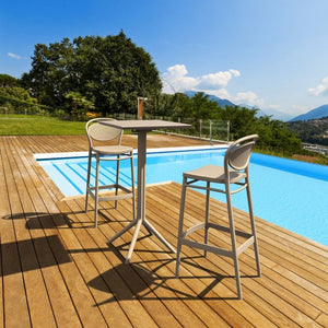 Bar Tables - Mika Outdoor Bar Table Taupe 108cm