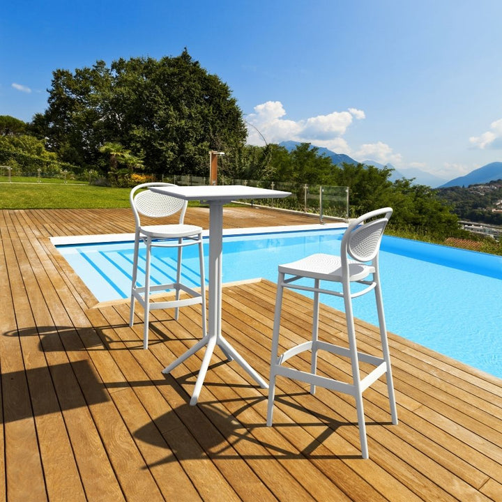 Bar Tables - Mika Outdoor Bar Table White 108cm