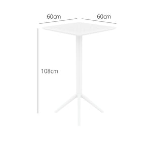 Bar Tables - Mika Outdoor Bar Table White 108cm