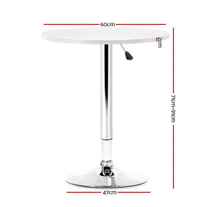 Bar Tables - Oden Adjustable Height Gas Lift Bar Table White