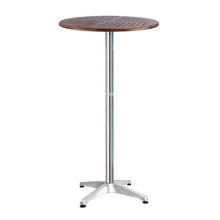 Load image into Gallery viewer, Bar Tables - Woody Aluminium Wooden Adjustable Height Round Bar Table 70/110cm